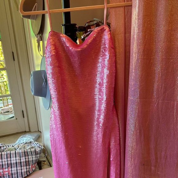 H&M studio innovation dress size small uk 8-10 pink nwt sequins pink - Picture 2 of 7